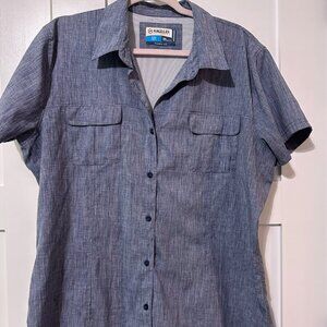 Magellan Outdoors Fish Gear Classic Fit Button Down Short Sleeve Size XXL blue